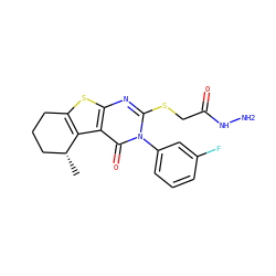 C[C@@H]1CCCc2sc3nc(SCC(=O)NN)n(-c4cccc(F)c4)c(=O)c3c21 ZINC000028353944