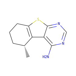 C[C@@H]1CCCc2sc3ncnc(N)c3c21 ZINC000012404913