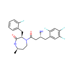 C[C@@H]1CCN(C(=O)C[C@H](N)Cc2cc(F)c(F)cc2F)[C@H](Cc2ccccc2F)C(=O)N1 ZINC000006745464