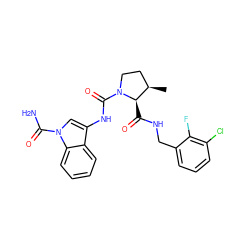 C[C@@H]1CCN(C(=O)Nc2cn(C(N)=O)c3ccccc23)[C@@H]1C(=O)NCc1cccc(Cl)c1F ZINC000148121834