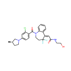 C[C@@H]1CCN(c2ccc(C(=O)N3CCC(F)(F)/C(=C\C(=O)NCCO)c4ccccc43)c(Cl)c2)C1 ZINC000045387196