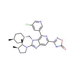 C[C@@H]1CCN(c2nc3cc(-c4noc(=O)[nH]4)nc(-c4cncc(Cl)c4)c3n2C[C@H]2CC[C@H](C)CC2)[C@@H]1C ZINC000261178757