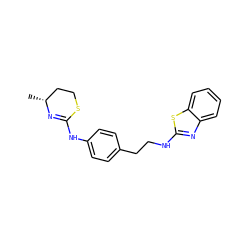 C[C@@H]1CCSC(Nc2ccc(CCNc3nc4ccccc4s3)cc2)=N1 ZINC000035815356