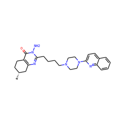 C[C@@H]1CCc2c(nc(CCCCN3CCN(c4ccc5ccccc5n4)CC3)n(N)c2=O)C1 ZINC000059855002
