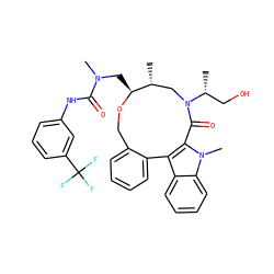 C[C@@H]1CN([C@H](C)CO)C(=O)c2c(c3ccccc3n2C)-c2ccccc2CO[C@H]1CN(C)C(=O)Nc1cccc(C(F)(F)F)c1 ZINC000095603423