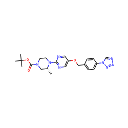 C[C@@H]1CN(C(=O)OC(C)(C)C)CCN1c1ncc(OCc2ccc(-n3cnnn3)cc2)cn1 ZINC000068250895