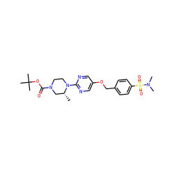 C[C@@H]1CN(C(=O)OC(C)(C)C)CCN1c1ncc(OCc2ccc(S(=O)(=O)N(C)C)cc2)cn1 ZINC000084690640