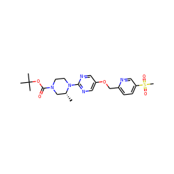 C[C@@H]1CN(C(=O)OC(C)(C)C)CCN1c1ncc(OCc2ccc(S(C)(=O)=O)cn2)cn1 ZINC000084742515