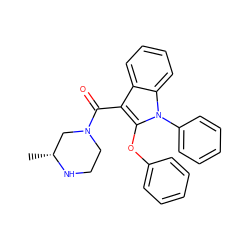 C[C@@H]1CN(C(=O)c2c(Oc3ccccc3)n(-c3ccccc3)c3ccccc23)CCN1 ZINC000064526628