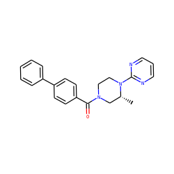 C[C@@H]1CN(C(=O)c2ccc(-c3ccccc3)cc2)CCN1c1ncccn1 ZINC000034804529