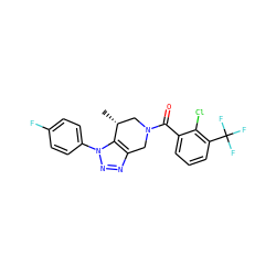 C[C@@H]1CN(C(=O)c2cccc(C(F)(F)F)c2Cl)Cc2nnn(-c3ccc(F)cc3)c21 ZINC000226008892