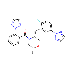 C[C@@H]1CN(C(=O)c2ccccc2-n2nccn2)[C@H](Cc2cc(-n3nccn3)ccc2F)CO1 ZINC001772641561