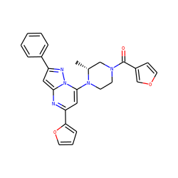 C[C@@H]1CN(C(=O)c2ccoc2)CCN1c1cc(-c2ccco2)nc2cc(-c3ccccc3)nn12 ZINC000095568767