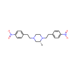 C[C@@H]1CN(CCc2ccc([N+](=O)[O-])cc2)CCN1CCc1ccc([N+](=O)[O-])cc1 ZINC000052620257