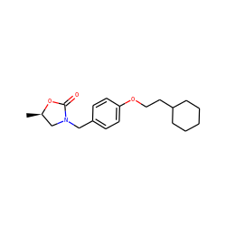 C[C@@H]1CN(Cc2ccc(OCCC3CCCCC3)cc2)C(=O)O1 ZINC000040833710