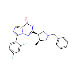 C[C@@H]1CN(Cc2ccccc2)C[C@@H]1c1nn2c(-c3ccc(F)cc3F)ncc2c(=O)[nH]1 ZINC000205433994