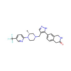 C[C@@H]1CN(Cc2cn[nH]c2-c2ccc3c(c2)CNC(=O)C3)CCN1c1ccc(C(F)(F)F)cn1 ZINC000144000763