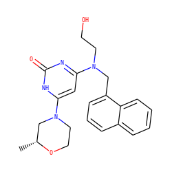 C[C@@H]1CN(c2cc(N(CCO)Cc3cccc4ccccc34)nc(=O)[nH]2)CCO1 ZINC000095557526