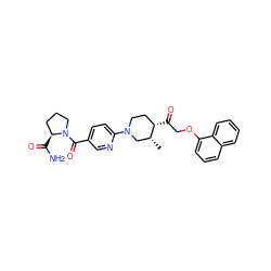 C[C@@H]1CN(c2ccc(C(=O)N3CCC[C@@H]3C(N)=O)cn2)CC[C@@H]1C(=O)COc1cccc2ccccc12 ZINC000096283481