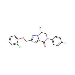 C[C@@H]1CN(c2ccc(F)cc2)C(=O)c2cc(COc3ccccc3Cl)nn21 ZINC000473102956