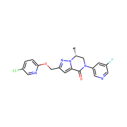 C[C@@H]1CN(c2cncc(F)c2)C(=O)c2cc(COc3ccc(Cl)cn3)nn21 ZINC000473084695