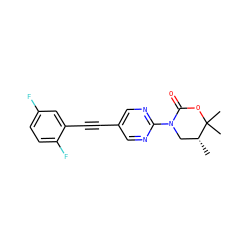 C[C@@H]1CN(c2ncc(C#Cc3cc(F)ccc3F)cn2)C(=O)OC1(C)C ZINC000143942709