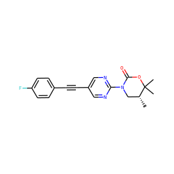 C[C@@H]1CN(c2ncc(C#Cc3ccc(F)cc3)cn2)C(=O)OC1(C)C ZINC000144602425