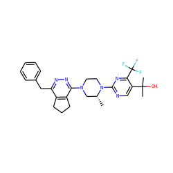 C[C@@H]1CN(c2nnc(Cc3ccccc3)c3c2CCC3)CCN1c1ncc(C(C)(C)O)c(C(F)(F)F)n1 ZINC000201145295