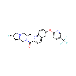 C[C@@H]1CN2C[C@@H](F)C[C@@H]2CN1C(=O)c1ccc2cc(Oc3ccc(C(F)(F)F)cn3)ccc2n1 ZINC001772657141
