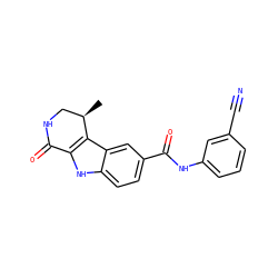 C[C@@H]1CNC(=O)c2[nH]c3ccc(C(=O)Nc4cccc(C#N)c4)cc3c21 ZINC000028902061