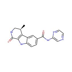 C[C@@H]1CNC(=O)c2[nH]c3ccc(C(=O)Nc4cnccn4)cc3c21 ZINC000028901936