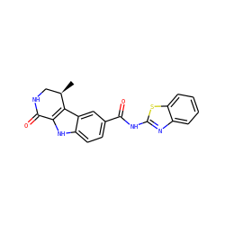C[C@@H]1CNC(=O)c2[nH]c3ccc(C(=O)Nc4nc5ccccc5s4)cc3c21 ZINC000028901952