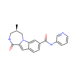 C[C@@H]1CNC(=O)c2cc3ccc(C(=O)Nc4cccnc4)cc3n2C1 ZINC000029125801
