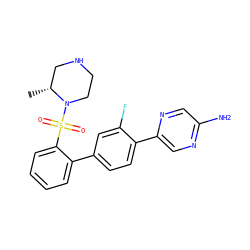 C[C@@H]1CNCCN1S(=O)(=O)c1ccccc1-c1ccc(-c2cnc(N)cn2)c(F)c1 ZINC000224777028