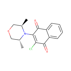 C[C@@H]1COC[C@@H](C)N1C1=C(Cl)C(=O)c2ccccc2C1=O ZINC000001697062