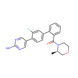 C[C@@H]1COCCN1C(=O)c1ccccc1-c1ccc(-c2cnc(N)nc2)c(F)c1 ZINC000224800149