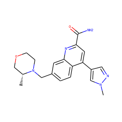 C[C@@H]1COCCN1Cc1ccc2c(-c3cnn(C)c3)cc(C(N)=O)nc2c1 ZINC000221615551