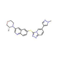 C[C@@H]1COCCN1c1cnc2ccc(Sc3nnc4ccc(-c5cnn(C)c5)cn34)cc2c1 ZINC000204990872