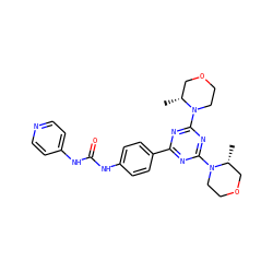 C[C@@H]1COCCN1c1nc(-c2ccc(NC(=O)Nc3ccncc3)cc2)nc(N2CCOC[C@H]2C)n1 ZINC000049087897