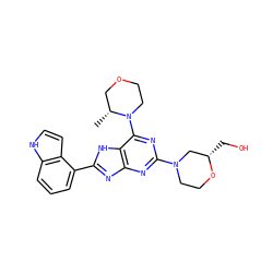 C[C@@H]1COCCN1c1nc(N2CCO[C@@H](CO)C2)nc2nc(-c3cccc4[nH]ccc34)[nH]c12 ZINC000218610210