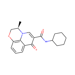 C[C@@H]1COc2cccc3c(=O)c(C(=O)NC4CCCCC4)cn1c23 ZINC000095552476