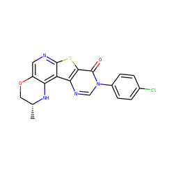 C[C@@H]1COc2cnc3sc4c(=O)n(-c5ccc(Cl)cc5)cnc4c3c2N1 ZINC000028827162