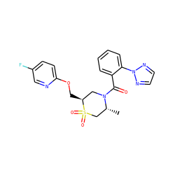 C[C@@H]1CS(=O)(=O)[C@@H](COc2ccc(F)cn2)CN1C(=O)c1ccccc1-n1nccn1 ZINC000207400416