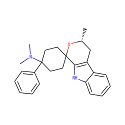 C[C@@H]1Cc2c([nH]c3ccccc23)C2(CCC(c3ccccc3)(N(C)C)CC2)O1 ZINC000003950143