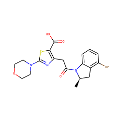 C[C@@H]1Cc2c(Br)cccc2N1C(=O)Cc1nc(N2CCOCC2)sc1C(=O)O ZINC000103240871