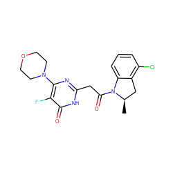 C[C@@H]1Cc2c(Cl)cccc2N1C(=O)Cc1nc(N2CCOCC2)c(F)c(=O)[nH]1 ZINC000147018773