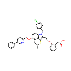 C[C@@H]1Cc2c(OCc3ccc(-c4ccccc4)cn3)ccc3c2c(c(CCOc2ccccc2CC(=O)O)n3Cc2ccc(Cl)cc2)S1 ZINC000027522974
