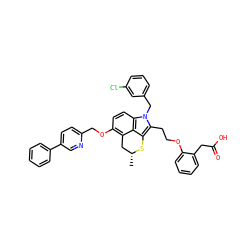 C[C@@H]1Cc2c(OCc3ccc(-c4ccccc4)cn3)ccc3c2c(c(CCOc2ccccc2CC(=O)O)n3Cc2cccc(Cl)c2)S1 ZINC000027522780