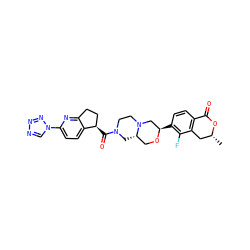 C[C@@H]1Cc2c(ccc([C@@H]3CN4CCN(C(=O)[C@@H]5CCc6nc(-n7cnnn7)ccc65)C[C@H]4CO3)c2F)C(=O)O1 ZINC000473179556