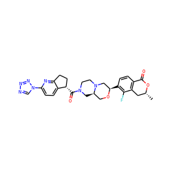 C[C@@H]1Cc2c(ccc([C@@H]3CN4CCN(C(=O)[C@H]5CCc6nc(-n7cnnn7)ccc65)C[C@@H]4CO3)c2F)C(=O)O1 ZINC000473179563